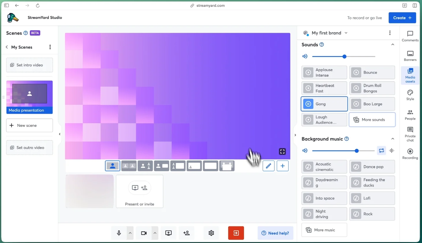 StreamYard soundboard